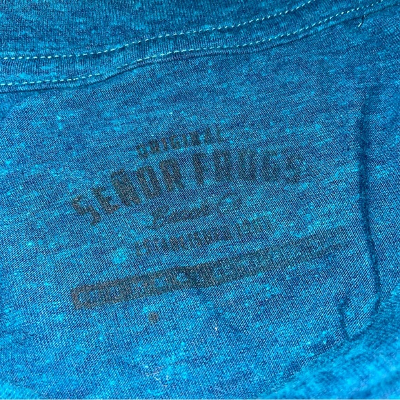 Senior Frog’s Blue Small Women T Shirt Scoop Neck Embroidery Graphic Tee - Picture 10 of 10